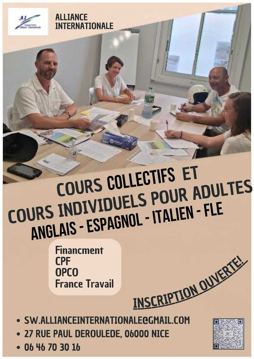 Cours&#x20;collectifs&#x20;et&#x20;individuels&#x20;de&#x20;langues&#x20;&#x00E0;&#x20;Nice
